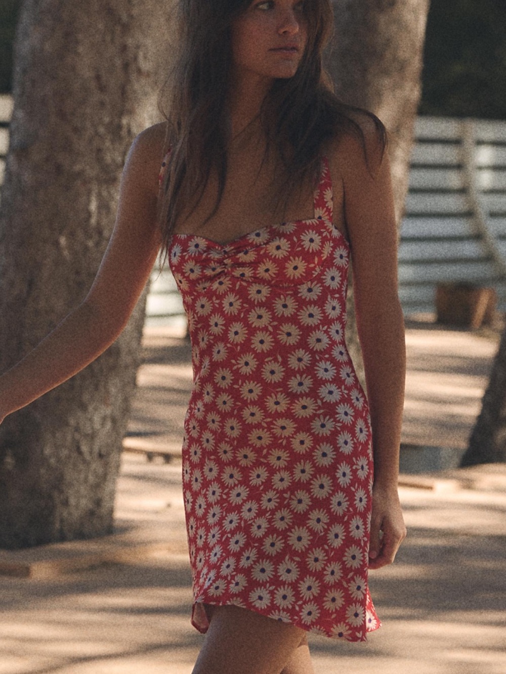 Zara Red Daisy Halter Mini Dress - Picture 2 of 8